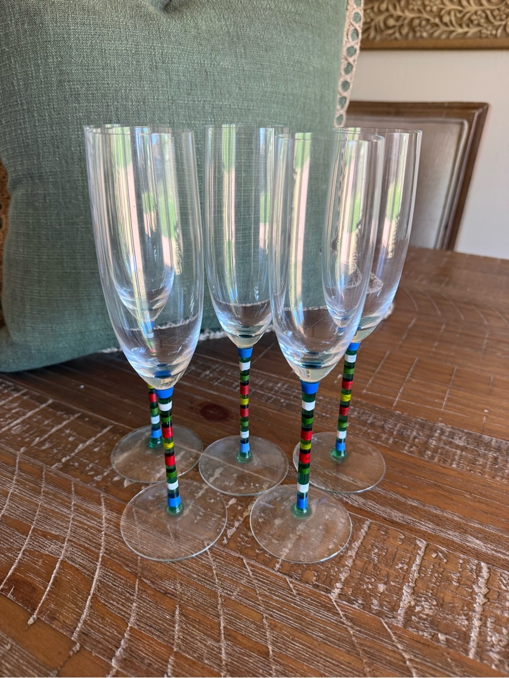 Retired Crate & Barrel Caprice Millennium Champagne Flutes Set of 5